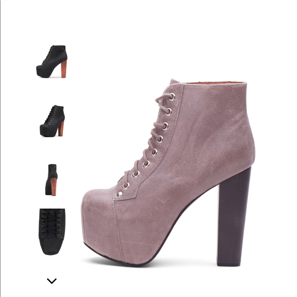 Suede Grey Platform Heels